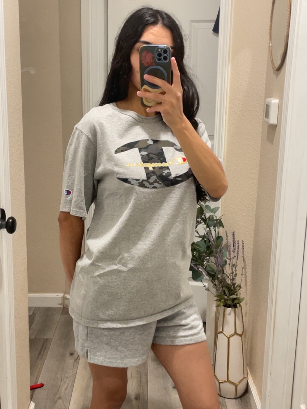 2 Champion Gray Logo t-shirts